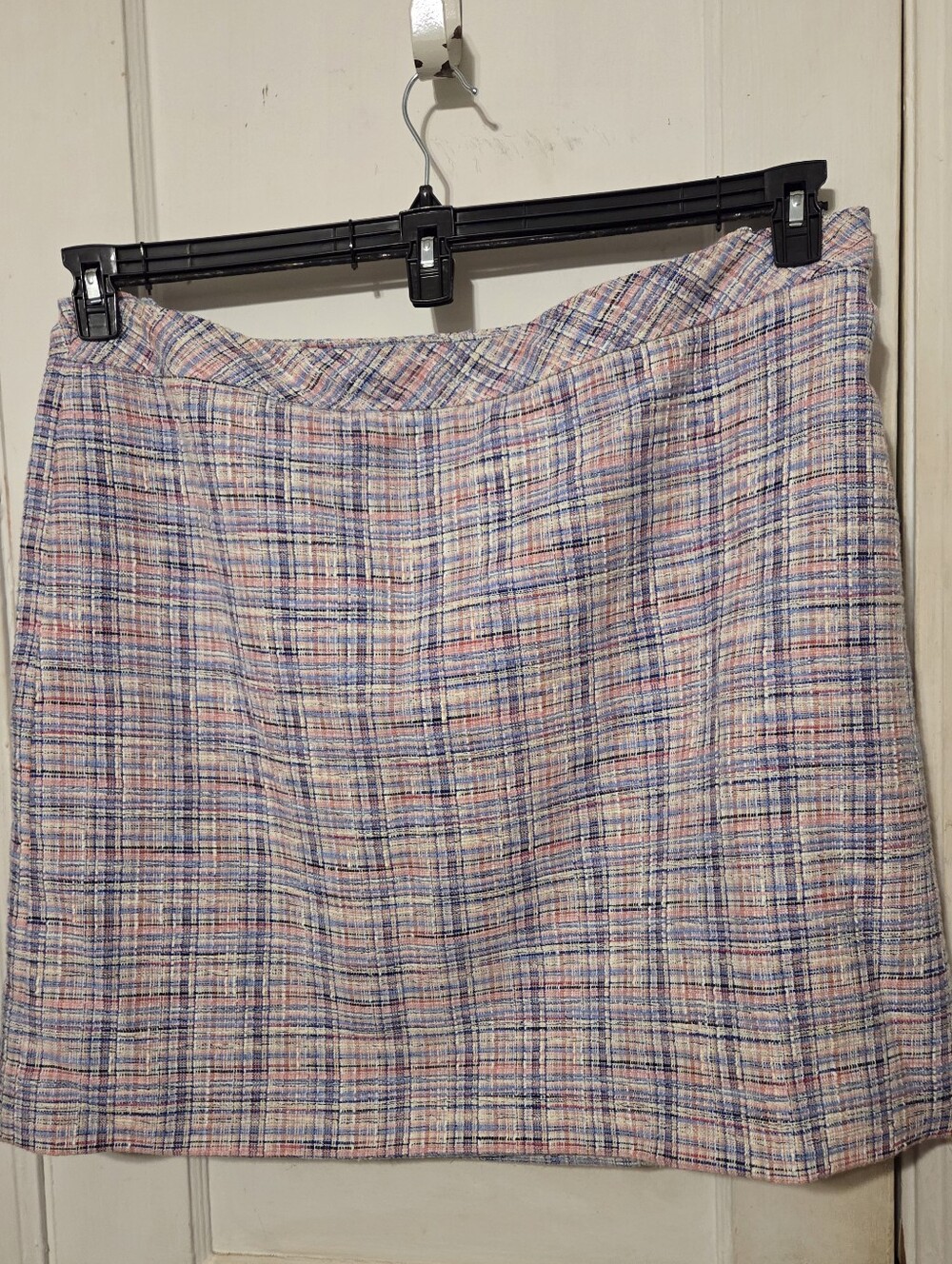 Talbots Multicolor Pastel Plaid Mini Skirt - Blue Pink Cream